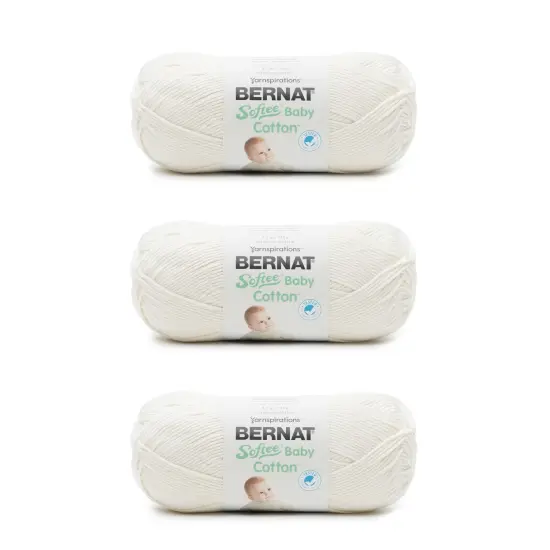 Bernat Softee Baby Cotton Cotton Yarn - 3 Pack of 120g/4.25oz - Blend - 3 DK (Light) - 254 Yards - Knitting/Crochet {1}