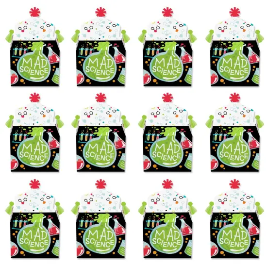 Big Dot of Happiness Scientist Lab - Treat Box Party Favors - Baby Shower or Birthday Party Goodie Gable Boxes - Set of 12 {6}