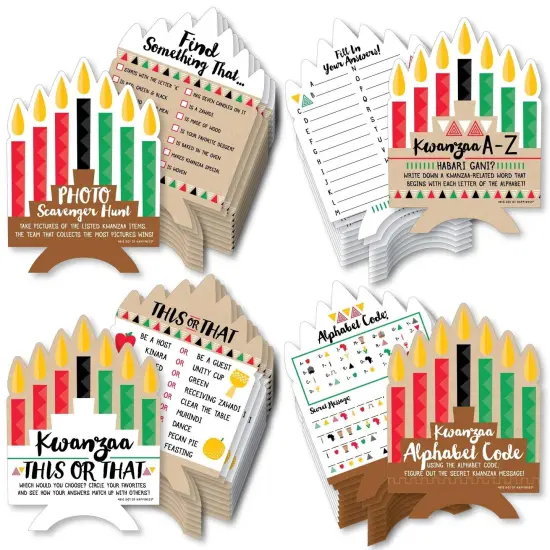 Big Dot of Happiness Happy Kwanzaa - 4 Games - 10 Cards Each - Gamerific Bundle {1}