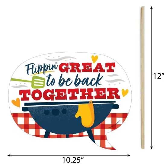 Big Dot of Happiness Funny Missed You BBQ - Backyard Summer Picnic Party Photo Booth Props Kit - 10 Piece {6}