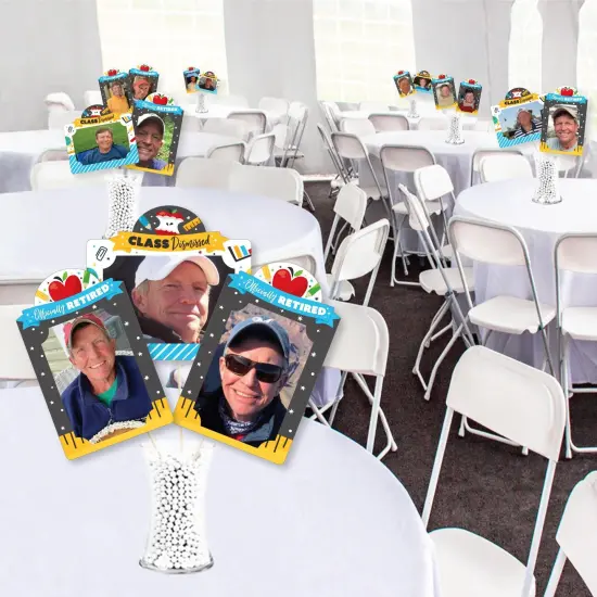 Big Dot of Happiness Teacher Retirement - Happy Retirement Party Picture Centerpiece Sticks - Photo Table Toppers - 15 Pieces {4}