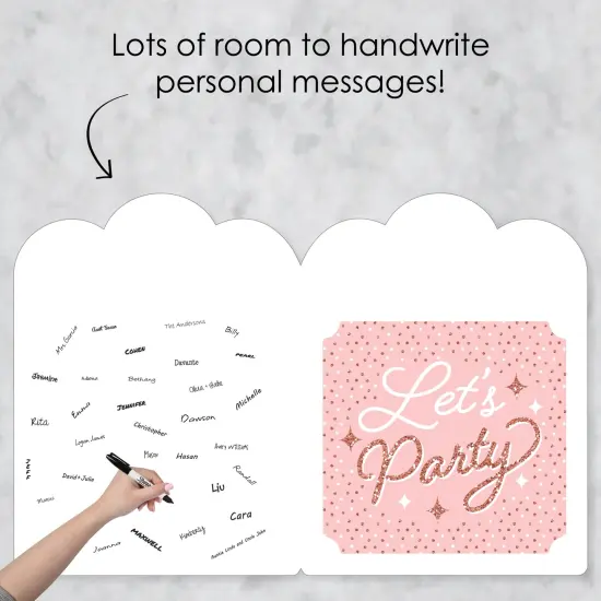 Big Dot of Happiness Pink Rose Gold Birthday - Happy Birthday Giant Greeting Card - Big Shaped Jumborific Card - 16.5 x 22 inches {4}