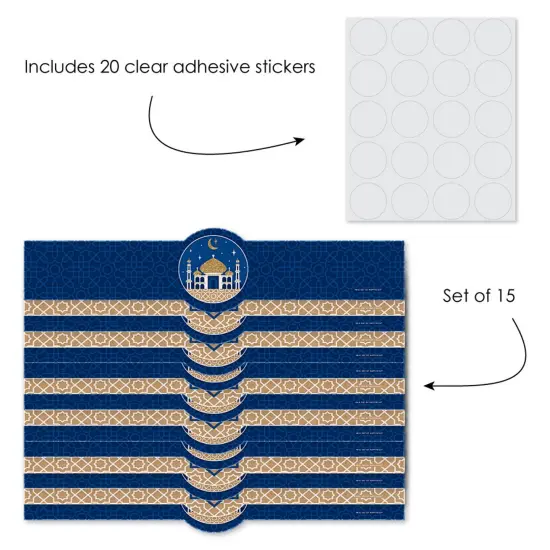 Big Dot of Happiness Happy Eid - DIY Ramadan Party Supplies - Eid Mubarak DIY Wrapper Favors and Decorations - Set of 15 {3}