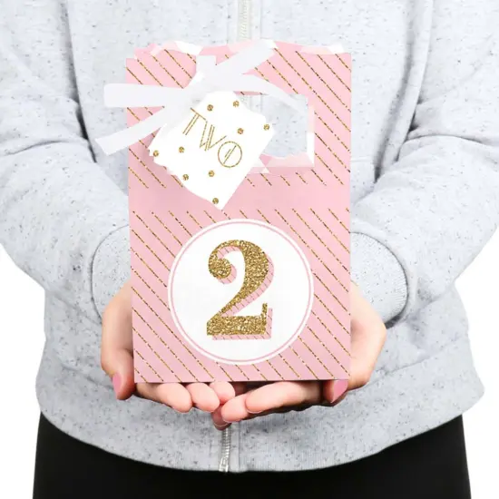Big Dot of Happiness Two Much Fun - Girl - 2nd Birthday Party Favor Boxes - Set of 12 {6}