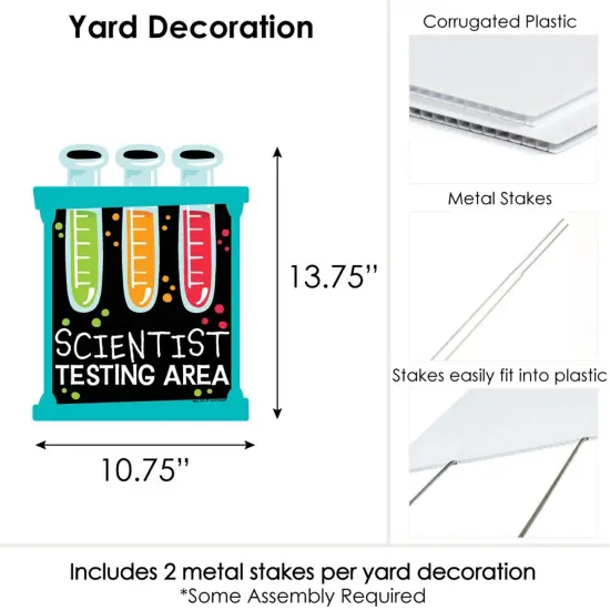 Big Dot of Happiness Scientist Lab - Outdoor Lawn Sign - Baby Shower or Birthday Party Yard Sign - 1 Piece {7}