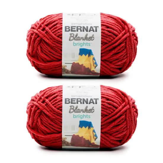 Bernat Blanket Brights Race Car Red Yarn - 2 Pack of 300g/10.5oz - Polyester - 6 Super Bulky - 220 Yards - Knitting/Crochet {1}