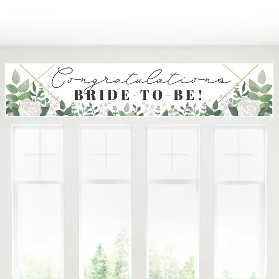 Big Dot of Happiness Boho Botanical Bride - Greenery Bridal Shower and Wedding Party Decorations Party Banner {6}