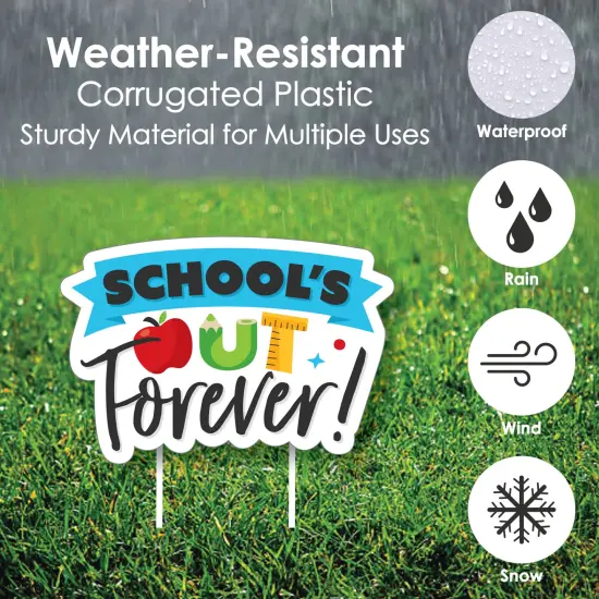 Big Dot of Happiness Teacher Retirement - Yard Sign and Outdoor Lawn Decorations - Happy Retirement Party Yard Signs - Set of 8 {4}