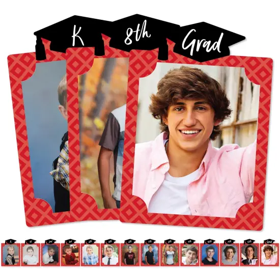 Big Dot of Happiness Red Graduation 8 x 10 inches K-12 School Photo Holder - DIY Party Decor - Picturific Display {1}