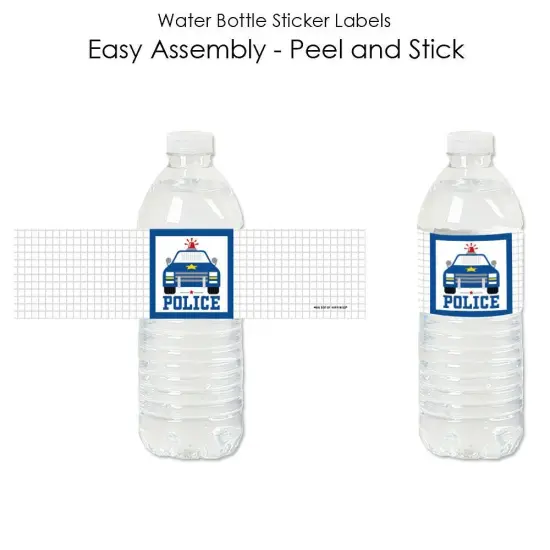 Big Dot of Happiness Calling All Units - Police - Cop Birthday Party or Baby Shower Water Bottle Sticker Labels - Set of 20 {3}