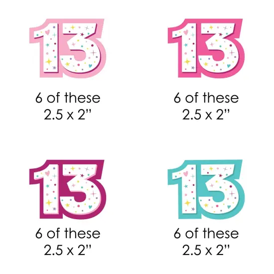 Big Dot of Happiness Girl 13th Birthday - Paper Straw Decor - Official Teenager Birthday Party Striped Decorative Straws - Set of 24 {3}