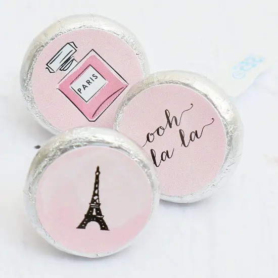 Big Dot of Happiness Paris, Ooh La La - Paris Baby Shower or Birthday Party Round Candy Sticker Favors - Labels Fits Chocolate Candy (1 sheet of 108) {4}