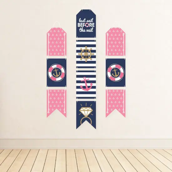 Big Dot of Happiness Last Sail Before The Veil - Hanging Vertical Paper Door Banners - Nautical Bachelorette Wall Decoration Kit - Indoor Door Decor {4}