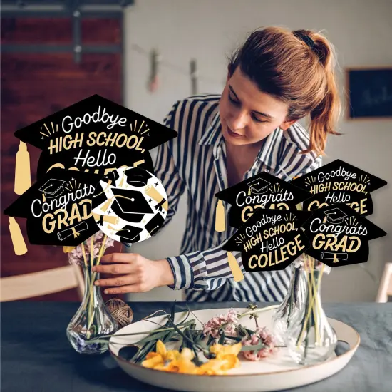 Big Dot of Happiness Hello College Graduation Party Centerpiece Sticks - Showstopper Table Toppers - 35 Pieces {4}