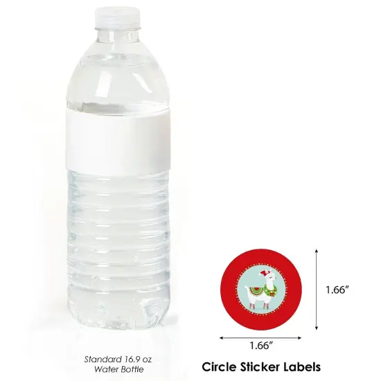 Big Dot of Happiness Fa La Llama - Christmas and Holiday Party Circle Sticker Labels - 24 Count {4}