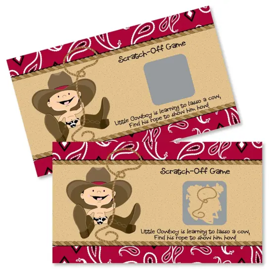 Big Dot of Happiness Little Cowboy - Western Baby Shower or Birthday Party Game Scratch Off Cards - 22 Count {1}