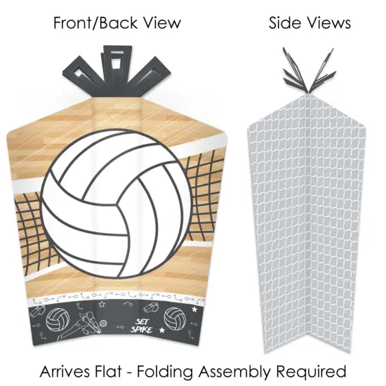 Big Dot of Happiness Bump, Set, Spike - Volleyball - Table Decorations - Baby Shower or Birthday Party Fold and Flare Centerpieces - 10 Count {3}