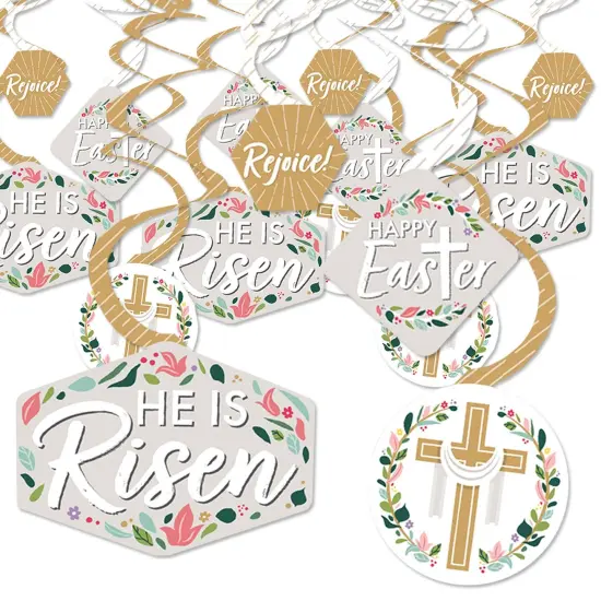 Big Dot of Happiness Religious Easter - Christian Holiday Party Hanging Decor - Party Decoration Swirls - Set of 40 {1}