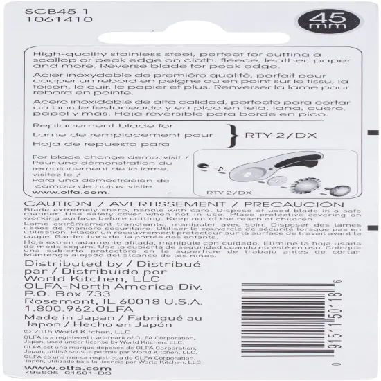 OLFA Decorative Edge Rotary Blade 45mm-Scallop {3}