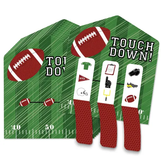 Big Dot of Happiness End Zone - Football - Baby Shower or Birthday Party Game Pickle Cards - Pull Tabs 3-in-a-Row - Set of 12 {1}