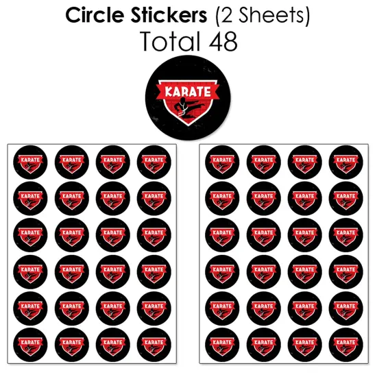 Big Dot of Happiness Karate Master - Martial Arts Birthday Party Candy Favor Sticker Kit - 304 Pc {7}