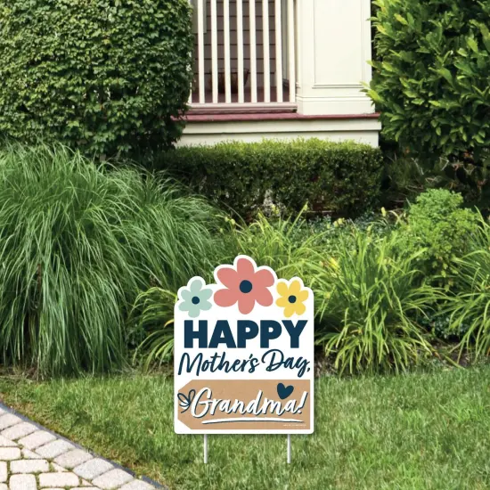 Big Dot of Happiness Grandma, Happy Mother's Day - Outdoor Lawn Sign - We Love Grandmother Yard Sign - 1 Piece {1}