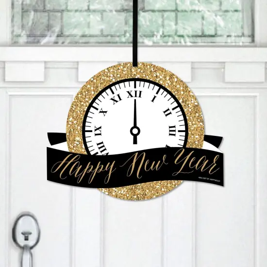 Big Dot of Happiness New Year's Eve - Gold - Hanging Porch New Years Eve Party Outdoor Decorations - Front Door Decor - 1 Piece Sign {1}