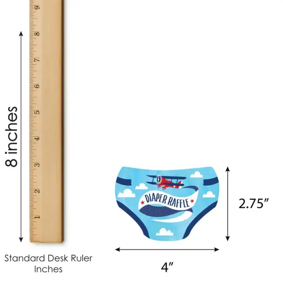 Big Dot of Happiness Taking Flight - Airplane - Diaper Shaped Raffle Ticket Inserts - Vintage Plane Baby Shower - Diaper Raffle Game - Set of 24 {4}
