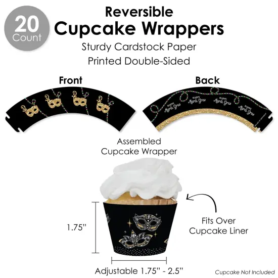 Big Dot of Happiness Mardi Gras - Masquerade Party Favors and Cupcake Kit - Fabulous Favor Party Pack - 100 Pieces {6}