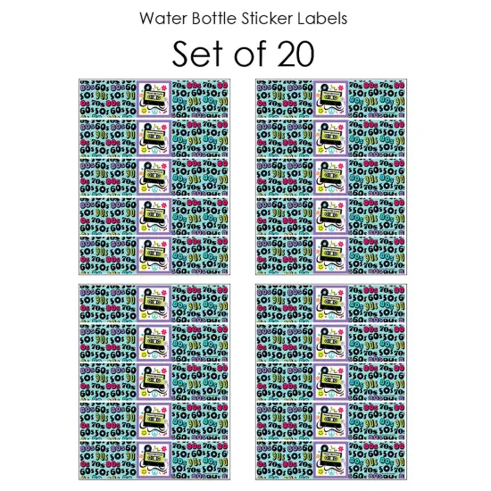 Big Dot of Happiness Through the Decades - 50s, 60s, 70s, 80s, and 90s Party Water Bottle Sticker Labels - Set of 20 {4}