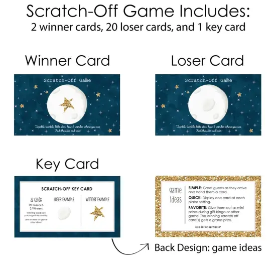 Big Dot of Happiness Twinkle Twinkle Little Star - Baby Shower or Birthday Party Game Scratch Off Cards - 22 Count {6}