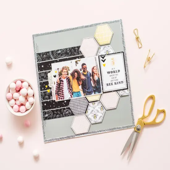 DCWV Double-Sided Cardstock Stack 12"X12" 36/Pkg-Honey Blossoms, W/Gold Foil {3}