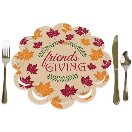 Big Dot of Happiness Friends Thanksgiving Feast - Friendsgiving Round Table Decorations - Paper Chargers - Place Setting For 12 {1}