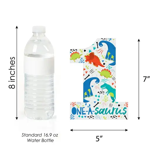 Big Dot of Happiness 1st Birthday Roar Dinosaur - One Shaped Decorations DIY ONEasaurus Dino First Birthday Party Essentials - Set of 20 {6}