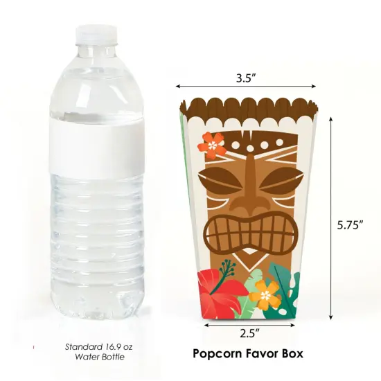Big Dot of Happiness Tropical Luau - Hawaiian Beach Party Favor Popcorn Treat Boxes - Set of 12 {3}