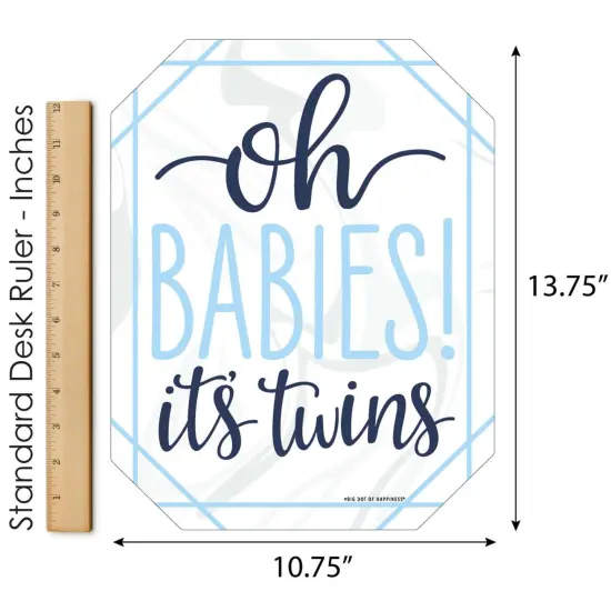 Big Dot of Happiness It's Twin Boys - Outdoor Lawn Sign - Blue Twins Baby Shower Yard Sign - 1 Piece {6}