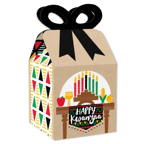 Big Dot of Happiness Happy Kwanzaa - Square Favor Gift Boxes - Bow Boxes - Set of 12 {1}