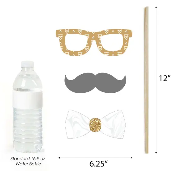 Big Dot of Happiness It's Twins - Gold Twins Baby Shower Photo Booth Props Kit - 20 Count {6}