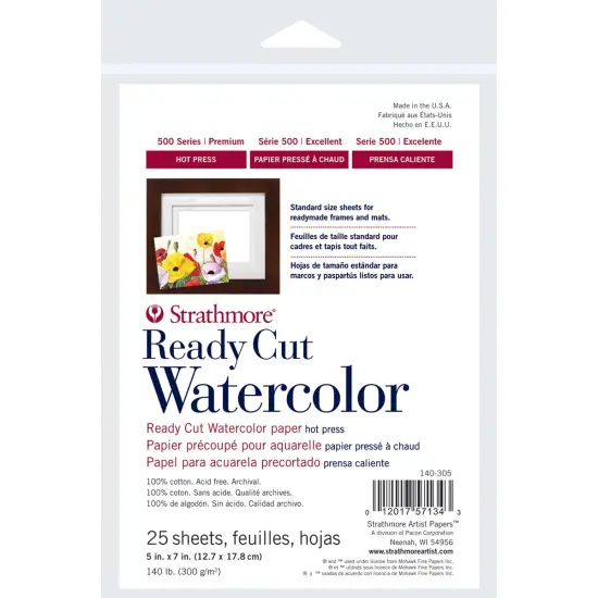 Strathmore Watercolor Paper Pack 5"X7"-25 Sheets {1}