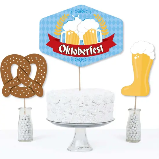 Big Dot of Happiness Oktoberfest - Beer Festival Centerpiece Sticks - Table Toppers - Set of 15 {4}