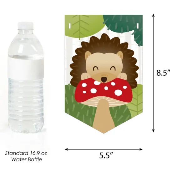 Big Dot of Happiness Forest Hedgehogs - Woodland Birthday Party Bunting Banner - Party Decorations - Happy Birthday {3}