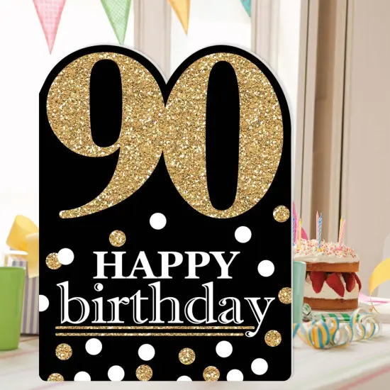 Big Dot of Happiness Adult 90th Birthday - Gold - Happy Birthday Giant Greeting Card - Big Shaped Jumborific Card {3}