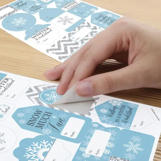 Big Dot of Happiness Winter Wonderland - Snowflake Holiday Party and Winter Wedding Gift Tag Labels - To and From Stickers - 12 Sheets - 120 Stickers {6}