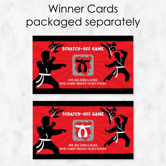 Big Dot of Happiness Karate Master - Martial Arts Birthday Party Game Scratch Off Cards - 22 Count {4}