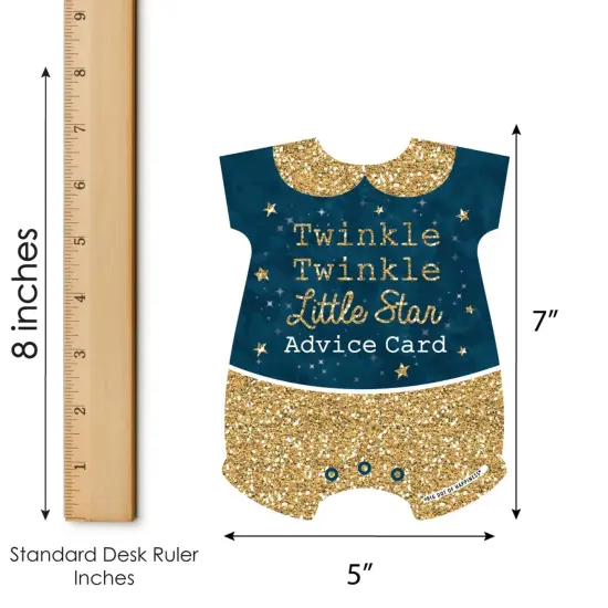 Big Dot of Happiness Twinkle Twinkle Little Star - Baby Bodysuit Wish Card Baby Shower Activities - Shaped Advice Cards Game - Set of 20 {6}
