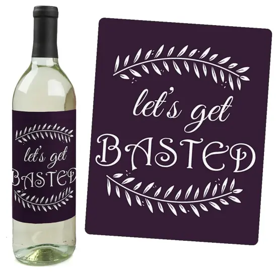 Big Dot of Happiness Friends Thanksgiving Feast - Friendsgiving Party Decorations for Women and Men - Wine Bottle Label Stickers - Set of 4 {5}