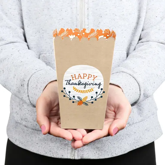 Big Dot of Happiness Happy Thanksgiving - Fall Harvest Party Favor Popcorn Treat Boxes - Set of 12 {6}
