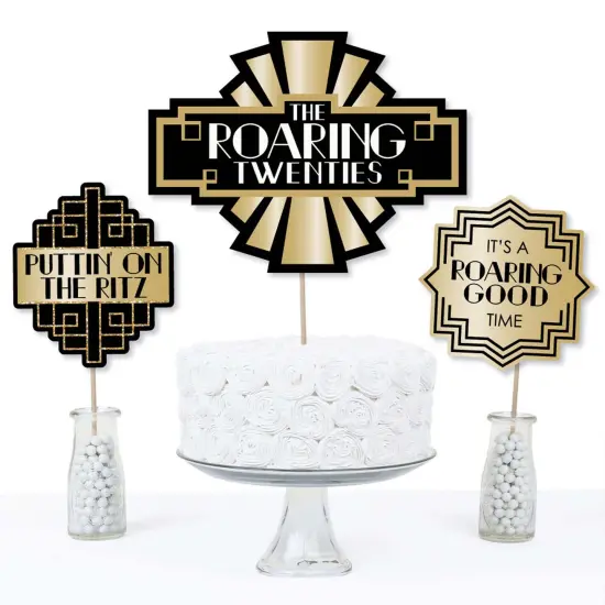 Big Dot of Happiness Roaring 20's - 1920s Art Deco Jazz Party Centerpiece Sticks - Table Toppers - Set of 15 {4}