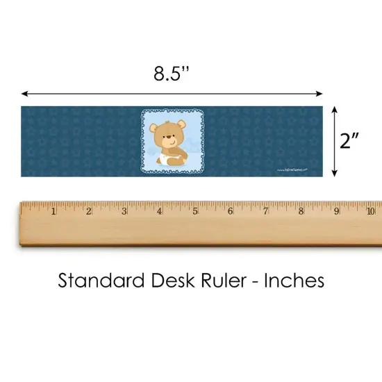 Big Dot of Happiness Baby Boy Teddy Bear - Baby Shower Water Bottle Sticker Labels - Set of 20 {6}