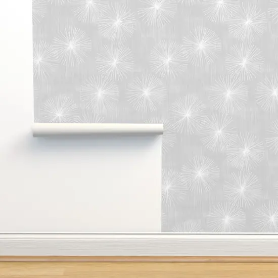 Peel & Stick Wallpaper 2FT Wide Mod Floral Mid Century Modern Minimalist Circles Dandelion Starburst Atomic Custom Removable Wallpaper by Spoonflower {2}